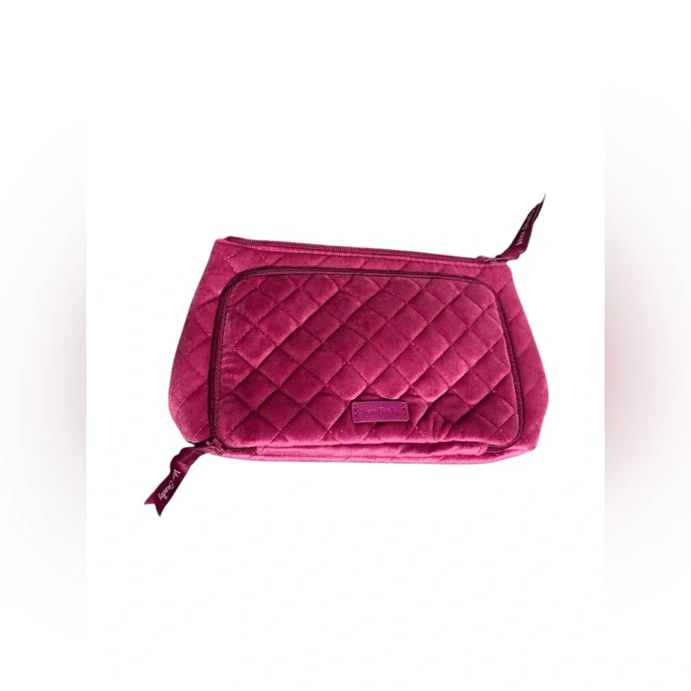 Vera Bradley Quilted Makeup Travel Bag – Berry Pink Velvet